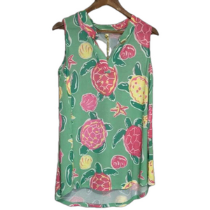 Simply Southern Floral Print Sleeveless Top Sz Medium